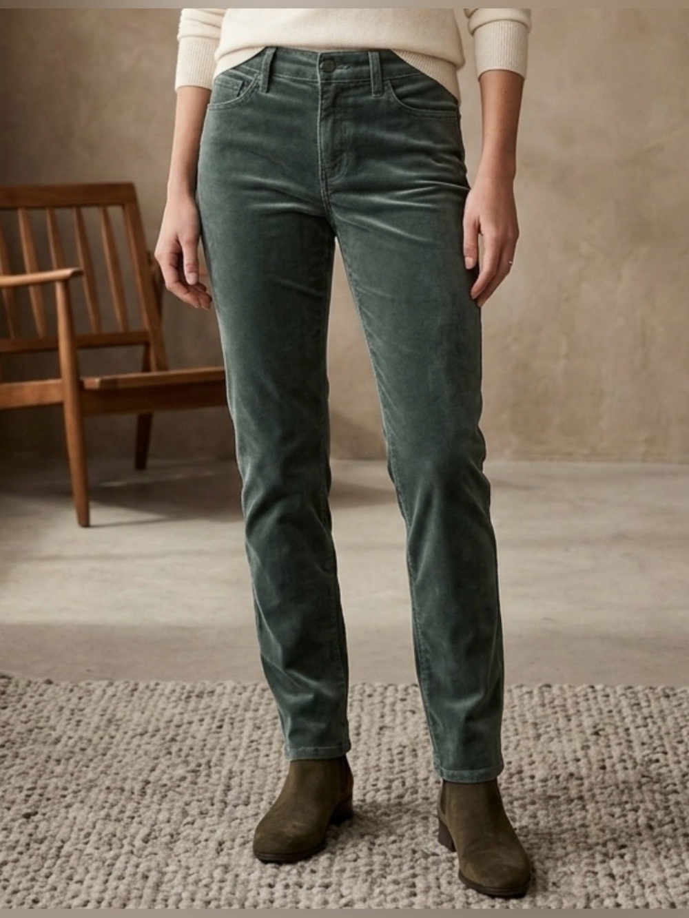 GAP Green Slim Fit Velvet Jeans